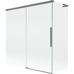 Mexen Rox L двукрилен плъзгащ се параван за баня 150 + 70 x 150 см, прозрачен, оръжеен метал - 8C9L-150-070-95-00