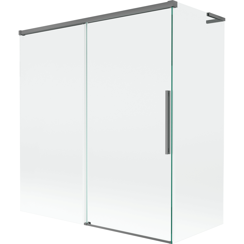 Mexen Rox L двукрилен плъзгащ се параван за баня 150 + 70 x 150 см, прозрачен, оръжеен метал - 8C9L-150-070-95-00