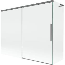 Mexen Rox L сгъваем параван за вана с 2 врати, 190 + 80 x 150 см, прозрачен, тъмно сив - 8C9L-190-080-95-00