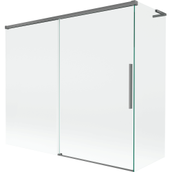 Mexen Rox L параван за вана с две плъзгащи крила 180 + 90 x 150 см, прозрачен, тъмно сив метал - 8C9L-180-090-95-00
