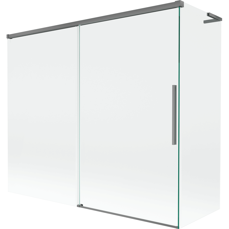 Mexen Rox L параван за вана с две плъзгащи крила 180 + 90 x 150 см, прозрачен, тъмно сив метал - 8C9L-180-090-95-00