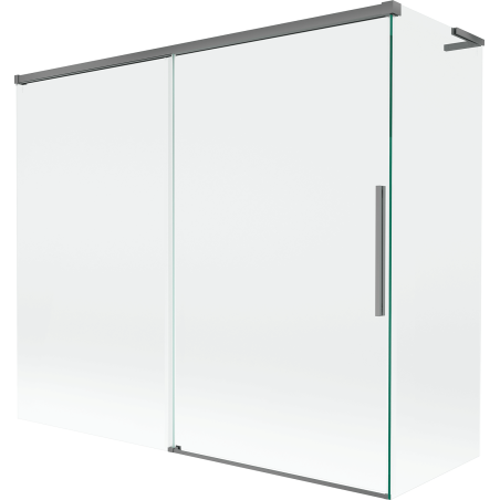 Mexen Rox L параван за вана 2-крилен плъзгащ 180 + 90 x 150 cm, прозрачен, gun metal - 8C9L-180-090-95-00