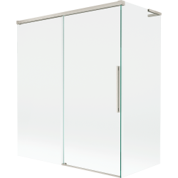 Mexen Rox L параван за вана, двукрилен плъзгащ се 140 + 70 x 150 см, прозрачен, четкан никел - 8C9L-140-070-97-00
