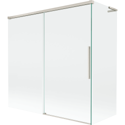 Mexen Rox L параван за вана 2-крилен плъзгащ се 160 + 70 x 150 см, прозрачен, четкан никел - 8C9L-160-070-97-00