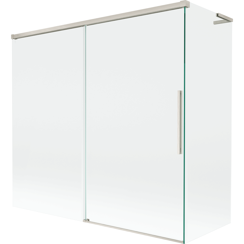 Mexen Rox L стъклен параван за вана с две плъзгащи се врати 170 + 75 x 150 cm, прозрачен, матиран никел - 8C9L-170-075-97-00