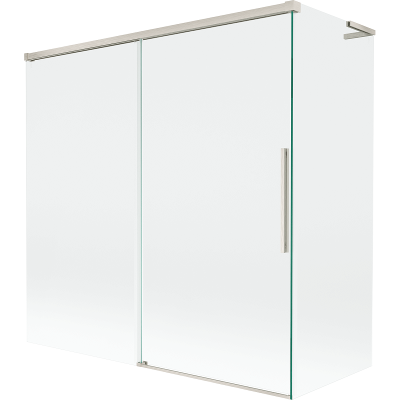 Mexen Rox L параван за вана, с плъзгащи се 2 крила 160 + 80 x 150 cm, прозрачен, четкан никел - 8C9L-160-080-97-00