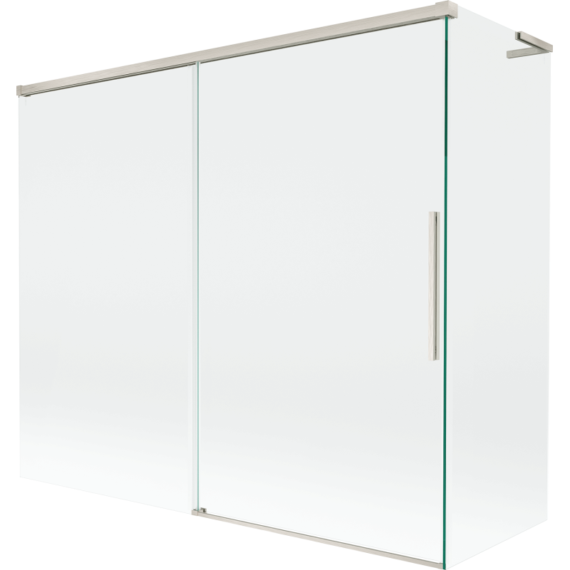Mexen Rox L параван за вана, 2-крилен плъзгащ се 180 + 80 x 150 см, прозрачен, четкован никел - 8C9L-180-080-97-00