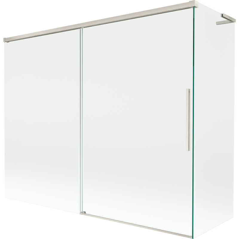 Mexen Rox L сгъваем параван за вана с 2 крила 190 + 80 x 150 см, прозрачна, мат никел - 8C9L-190-080-97-00