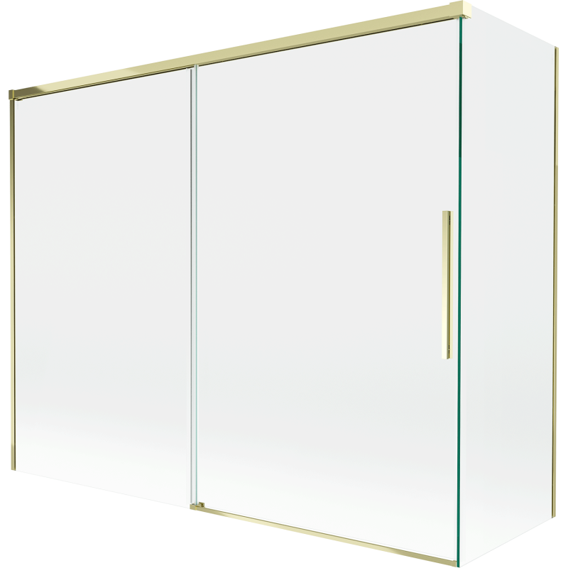 Mexen Rox параван за вана, двукрилен плъзгащ се 190 + 90 x 150 см, прозрачен, златист - 8C9-190-090-50-00