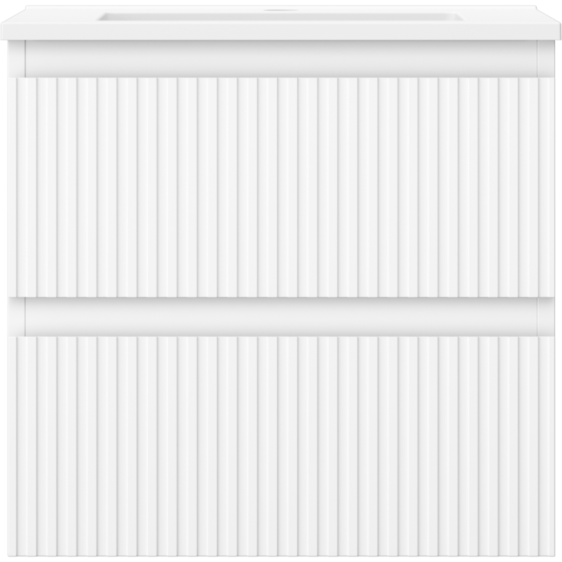 Mexen Rivel баня шкаф 50 см с мивка Otis, 2 чекмеджета, рифлован, бял мат - 91A20-05047-2-BFF01-W18M01