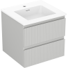 Mexen Rivel 50 см шкаф за баня с мивка Otis, 2 чекмеджета, релефен, сив мат/бял