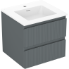 Mexen Rivel шкафче за баня 50 см с мивка Otis, 2 чекмеджета, оребрено, графит