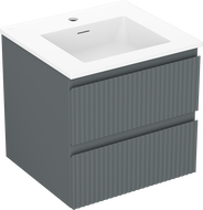 Mexen Rivel шкафче за баня 50 см с мивка Otis, 2 чекмеджета, оребрено, графит