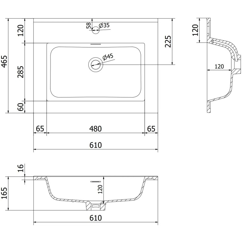 Mexen Rivel шкаф за баня 60 см с мивка Otis, 2 чекмеджета, релефен, сив мат/бял мат - 91A20-06047-2-BFF62-W18M01