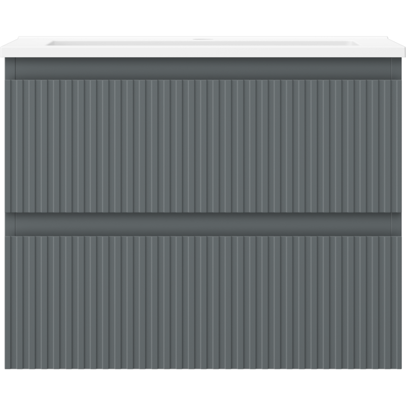 Mexen Rivel шкаф за баня 60 см с мивка Otis, 2 чекмеджета, рифлено, графит