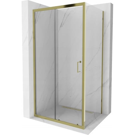 Mexen Apia душ кабина раздвижна 135 x 80 см, прозрачна, златна - 840-135-080-50-00