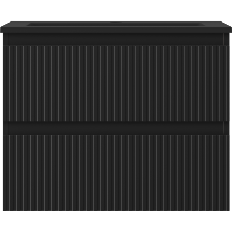 Mexen Rivel шкаф за баня 60 см с мивка Otis, 2 чекмеджета, набраздени, черен мат - 91A20-06047-2-BFF71-W18M71