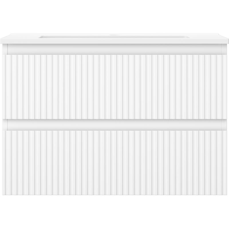 Mexen Rivel шкаф за баня 70 см с умивалник Otis, 2 чекмеджета, рифелована, бяла мат - 91A20-07047-2-BFF01-W18M01