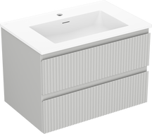 Mexen Rivel шкаф за баня 70 cm с мивка Otis, 2 чекмеджета, рифелован, сив мат/бял мат - 91A20-07047-2-BFF62-W18M01