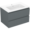 Mexen Rivel шкаф за баня 70 см с мивка Otis, 2 чекмеджета, гофриран, графит