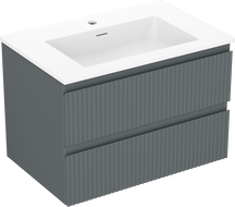 Mexen Rivel шкаф за баня 70 см с мивка Otis, 2 чекмеджета, гофриран, графит
