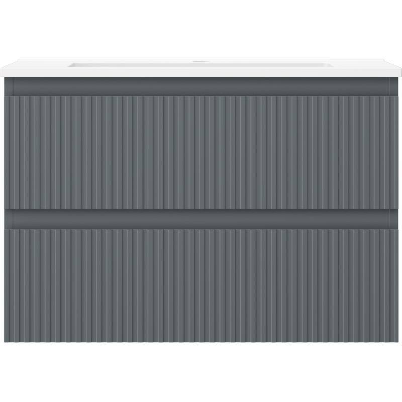 Mexen Rivel шкаф за баня 70 см с мивка Otis, 2 чекмеджета, гофриран, графит