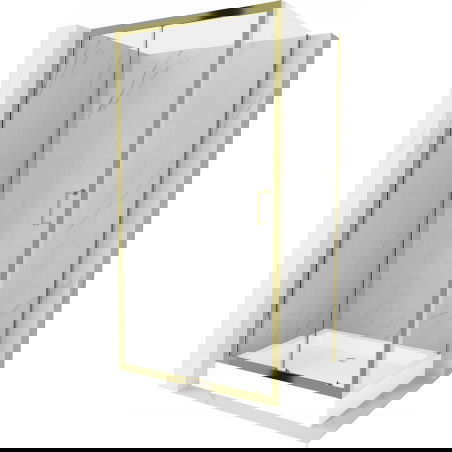 Mexen Apia плъзгаща се душ кабина 120 x 90 cm, прозрачна, златиста + поддушово корито Rio - 840-120-090-50-00-4510