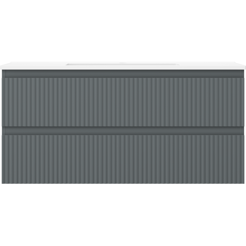 Mexen Rivel шкаф за баня 100 см с мивка Otis, 2 чекмеджета, оребрена, графит