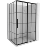 Mexen Rox плъзгаща се душ кабина дясна 145 x 120 см, черна решетка, черна - 8C2-145-120-70-77-P