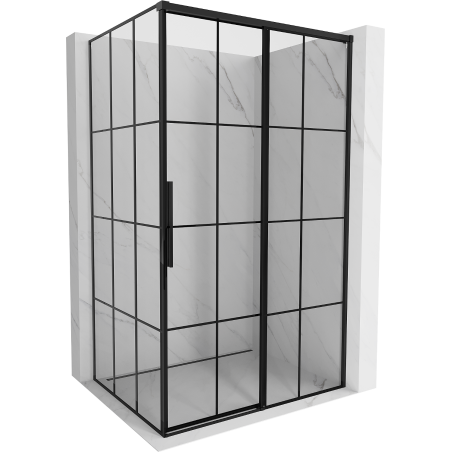 Mexen Rox плъзгаща се дясна душ кабина 150 x 120 см, черна решетка, черна - 8C2-150-120-70-77-P