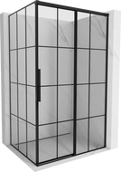 Mexen Rox плъзгаща се дясна душ кабина 150 x 120 см, черна решетка, черна - 8C2-150-120-70-77-P
