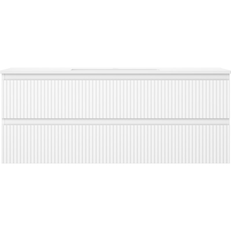 Mexen Rivel шкаф за баня 120 см с умивалник Otis, 2 чекмеджета, оребрен, бял мат - 91A20-12047-2-BFF01-W18M01