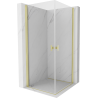 Mexen Mist-B Duo душ кабина с врати 100 x 100 см, прозрачна, матово златно - 8A2-100-100-55-00