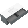 Mexen Rivel шкаф за баня 120 см с мивка Otis, 2 чекмеджета, оребрена, графит