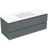 Mexen Rivel шкаф за баня 120 см с мивка Otis, 2 чекмеджета, оребрена, графит
