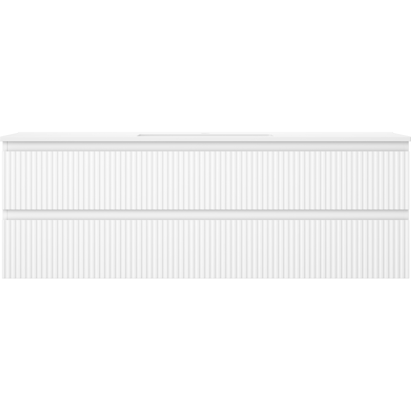 Mexen Rivel шкафче за баня 140 см с мивка Otis, 2 чекмеджета, рифелован, бял мат