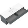 Mexen Rivel шкаф за баня 140 см с мивка Otis, 2 чекмеджета, оребрен, графит