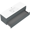 Mexen Rivel шкаф за баня 140 см с мивка Otis, 2 чекмеджета, оребрен, графит