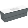 Mexen Rivel шкаф за баня 140 см с мивка Otis, 2 чекмеджета, оребрен, графит