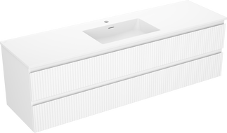 Mexen Rivel шкаф за баня 160 см с мивка Otis, 2 чекмеджета, оребрен, бял мат - 91A20-16047-2-BFF01-W18M01