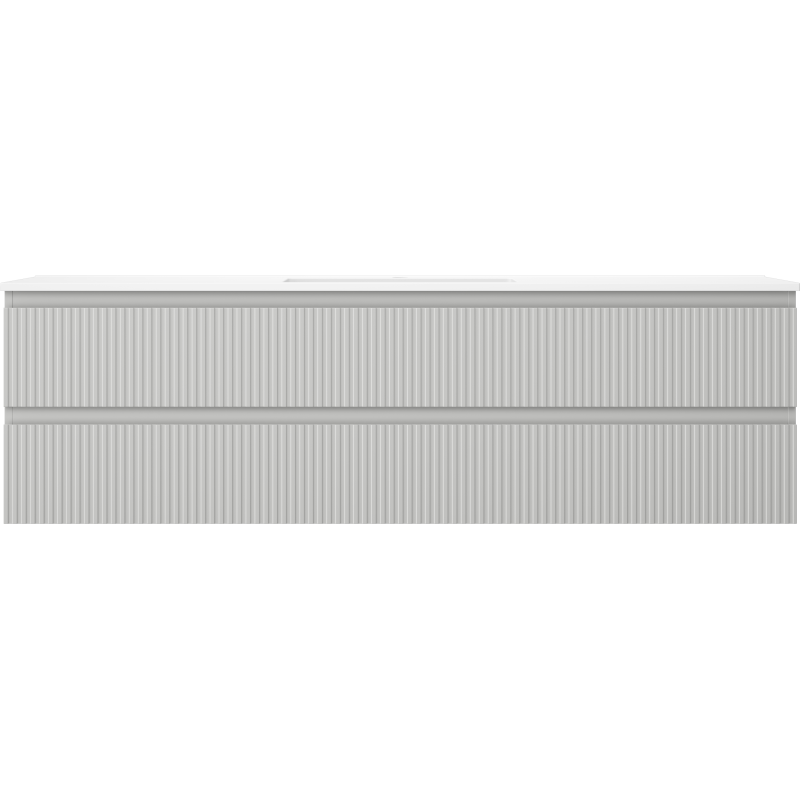 Mexen Rivel шкаф за баня 160 см с мивка Otis, 2 чекмеджета, оребрена, сив мат/бял