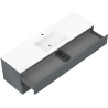 Mexen Rivel баня шкаф 160 см с мивка Otis, 2 чекмеджета, оребрени, графит мат/бял