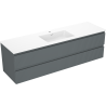 Mexen Rivel баня шкаф 160 см с мивка Otis, 2 чекмеджета, оребрени, графит мат/бял
