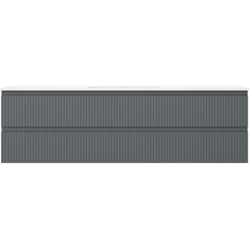Mexen Rivel баня шкаф 160 см с мивка Otis, 2 чекмеджета, оребрени, графит мат/бял