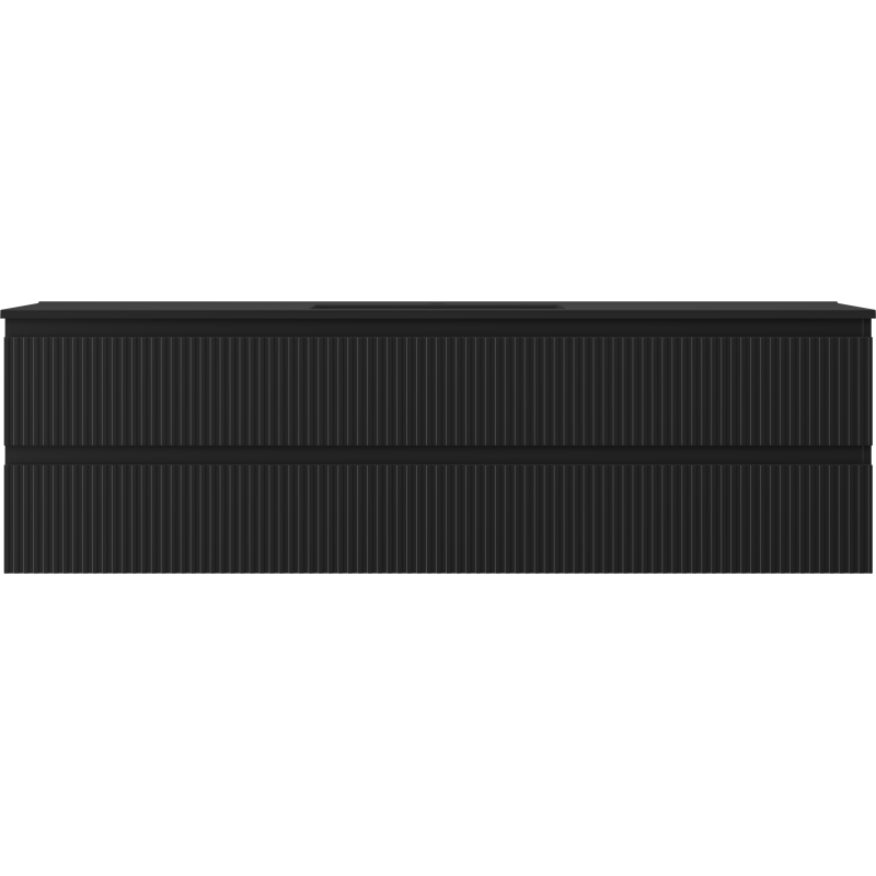 Mexen Rivel баня шкаф 160 см с мивка Otis, 2 чекмеджета, релефен, черен мат - 91A20-16047-2-BFF71-W18M71