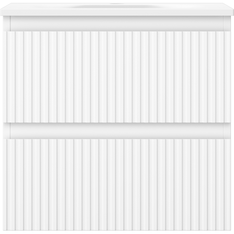 Mexen Rivel шкаф за баня 50 см с мивка Vela, 2 чекмеджета, набраздена, бяла мат