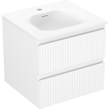 Mexen Rivel шкаф за баня 50 см с мивка Vela, 2 чекмеджета, набраздена, бяла мат