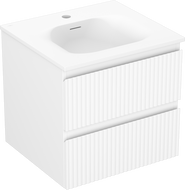 Mexen Rivel шкаф за баня 50 см с мивка Vela, 2 чекмеджета, набраздена, бяла мат