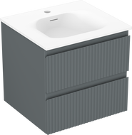 Mexen Rivel шкаф за баня 50 см с мивка Vela, 2 чекмеджета, рифелована, графит