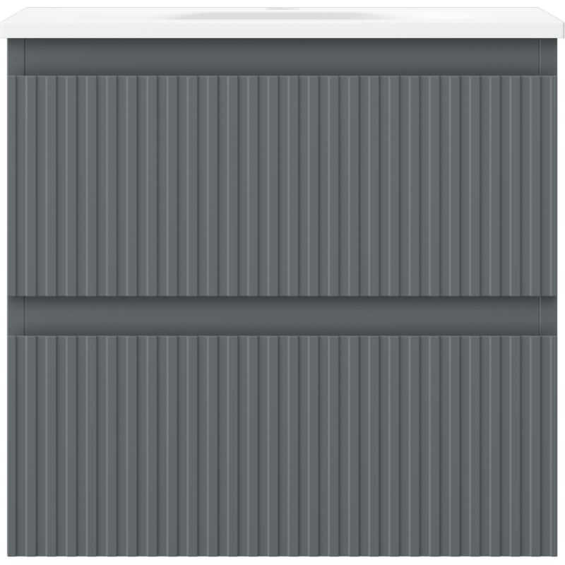 Mexen Rivel шкаф за баня 50 см с мивка Vela, 2 чекмеджета, рифелована, графит